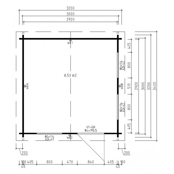 Friggebod Melker B - 10 m² Friggebod Melker B - 10 m²