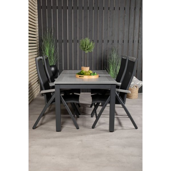 Ekenäs Matgrupp (152x90) - Svart/Grå - 4 Stolar Ekenäs Matgrupp (152x90) - Svart/Grå - 4 Stolar