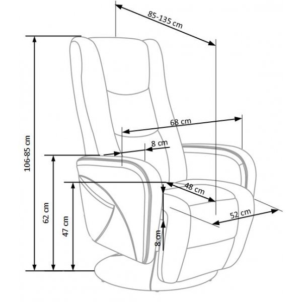 F�t�lj recliner st�llbar i beige PU