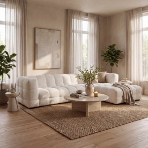 Divansoffa Cream Teddy 322 cm Divansoffa Cream Teddy 322 cm
