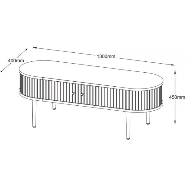 Slide TV-b�nk - Brunlackad ek