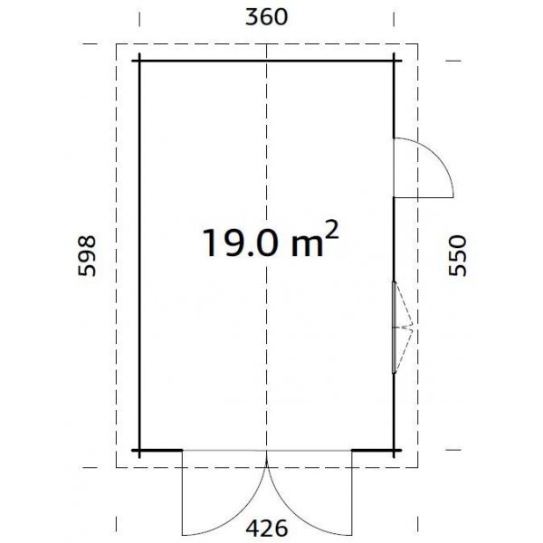 Garage Roger med slagport - 19,0 m² Garage Roger med slagport - 19,0 m²