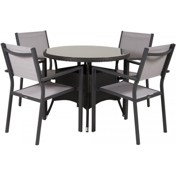 Frubol Matgrupp (�90) - Svart - 4 Stolar