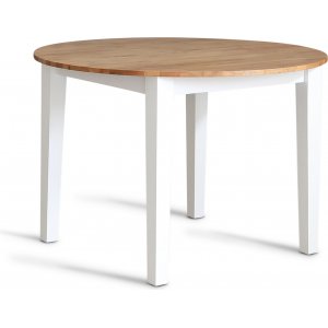 Rundt spisebord Ø110 cm Hvid / Olieret eg - Dalön Rundt spisebord Ø110 cm Hvid / Olieret eg - Dalön