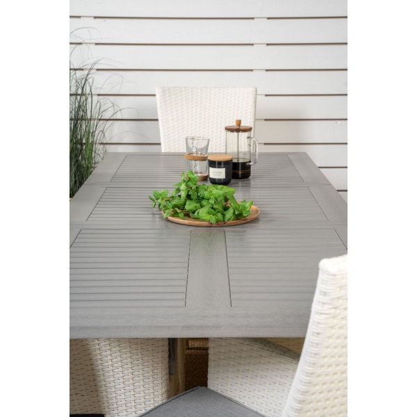 Ekenäs Matgrupp (160x90) - Vit/Grå - 6 Stolar Ekenäs Matgrupp (160x90) - Vit/Grå - 6 Stolar