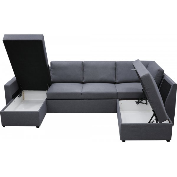 B�ddsoffa U-form m�rkgr� - Dream