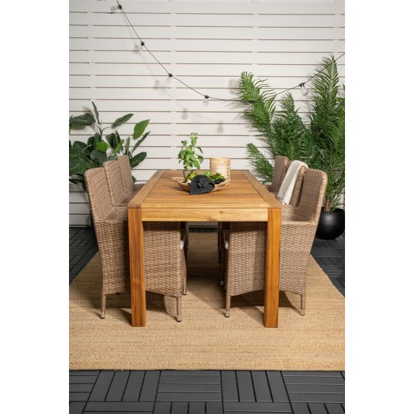 Prssebo Spisegruppe (200x90) - Natur - 6 Stole