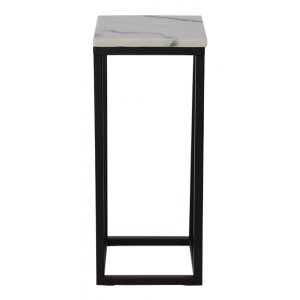 S�ngbord 65 cm h�g marmor / svart