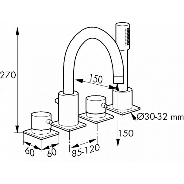 Mora Inxx Spablandare - Spablandare för badkar - Krom Mora Inxx Spablandare - Spablandare för badkar - Krom
