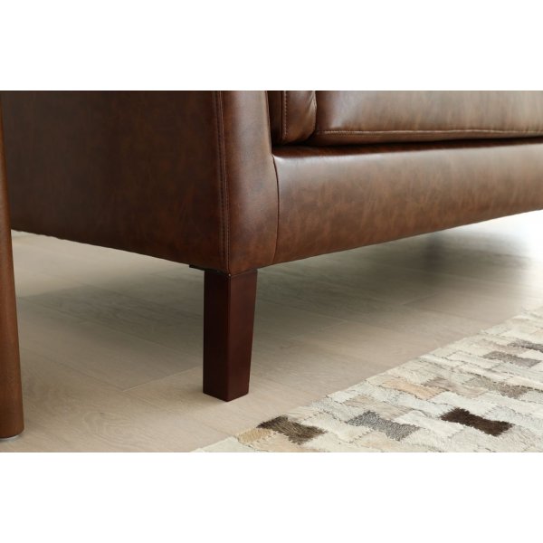 Soffa 3-sits brun vintage PU 198 cm - Heritage