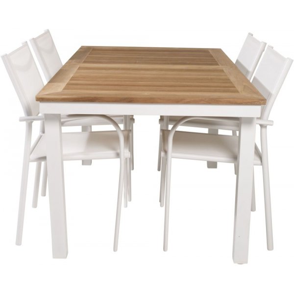 Dotorp Matgrupp (160x90) - Vit/Natur - 4 Stolar Dotorp Matgrupp (160x90) - Vit/Natur - 4 Stolar