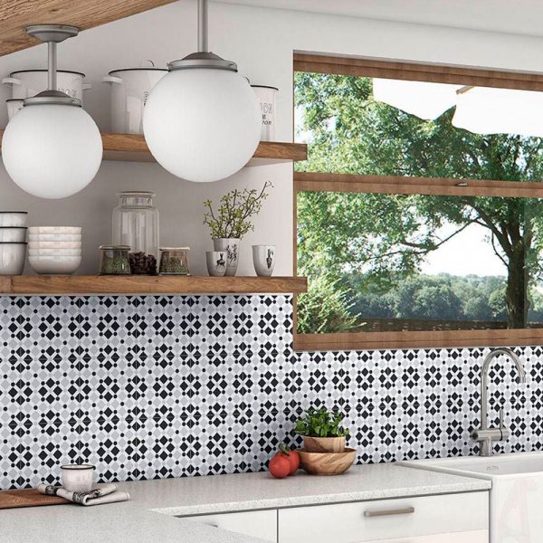 Klinker Dusk Vit-Svart Matt 20x20 cm