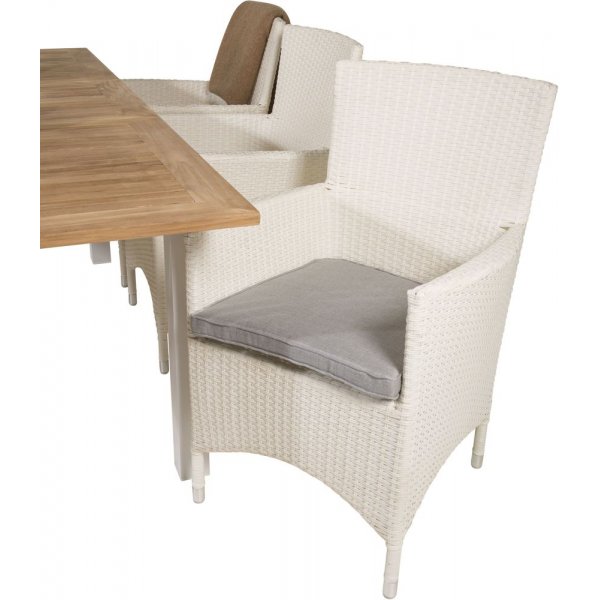 Dotorp Matgrupp (160x90) - Vit/Natur - 6 Stolar