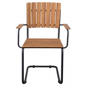 Holm� utematstol med armst�d brun/svart