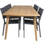 Charlottenberg spisegruppe (220x100) - Sort/Natur - 6 Stole