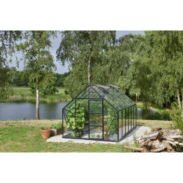 Drivhus Universal - Sort med hærdet glas 9,9 m² Drivhus Universal - Sort med hærdet glas 9,9 m²