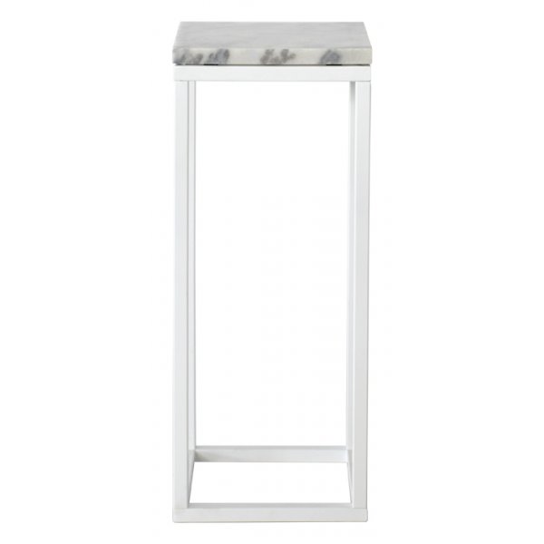 Accent s�ngbord/piedestal 65 - Vit marmor / vit underrede