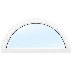 PVC-fönster | Halvmåne Fast | 3-glas - Klarglas, 8x4