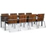 Alva matgrupp inkl. 8 stolar - Teak / Galvaniserat stl