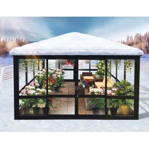 Sunrise Fristående Uterum - Svart 4 x 4 m - Yta 16 m² Sunrise Fristående Uterum - Svart 4 x 4 m - Yta 16 m²