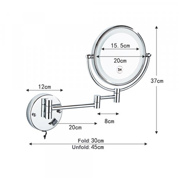 Meikkipeili LEDillä - Messinki Meikkipeili LEDillä - Messinki