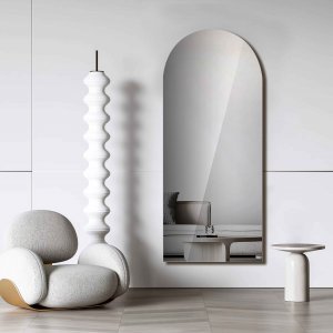 Spejl i fuld lngde 70x160 cm | Vgmonteret/gulvstende | Buet | Leona