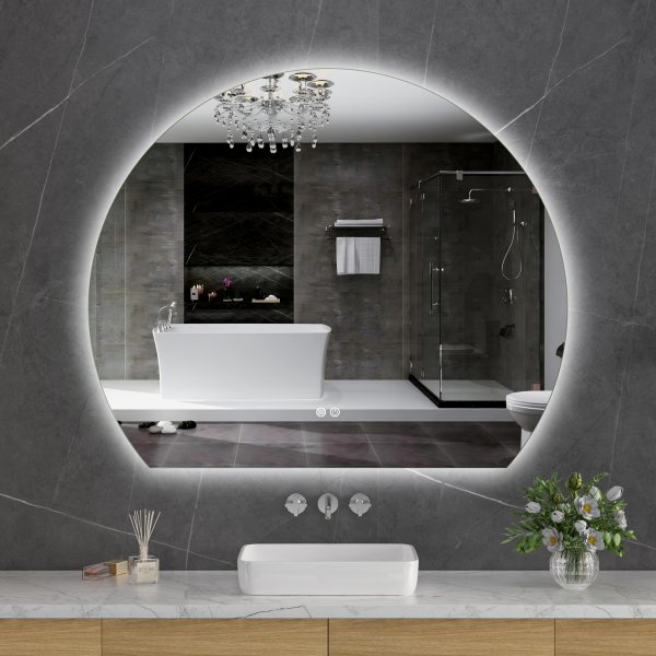 Rund spegel Ferrera med LED-belysning Rund spegel Ferrera med LED-belysning