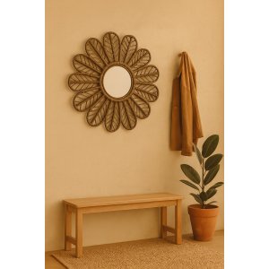 Spegel �90 cm brun rotting