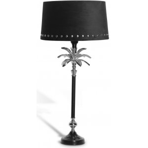 Palmblad lampfot 39 cm - Silver/Svart