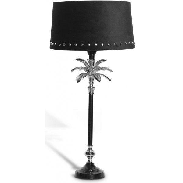 Palmblad lampfot 39 cm - Silver/Svart