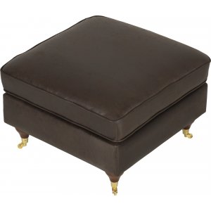 Fotpall i vintagebrunt konstl�der - Howard watford