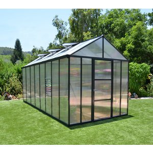 Läs mer om Växthus Glory 11,8 m² - Antracitgrå + Växthusrengöring