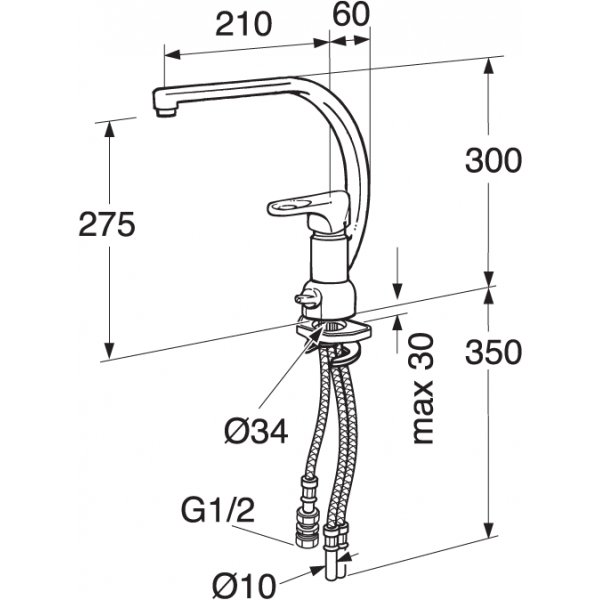 GBG Nordic k�ksblandare, h�g med avst�ngning - 8303207