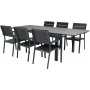 Prssebo Matgrupp (160x100) - Svart/Gr - 6 Stolar