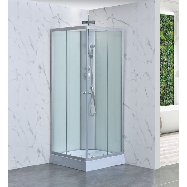 Duschkabin 90×90x205 cm | Vit glas & massagefunktion | Aether Duschkabin 90×90x205 cm | Vit glas & massagefunktion | Aether