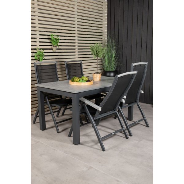 Ekenäs Matgrupp (152x90) - Svart/Grå - 4 Stolar Ekenäs Matgrupp (152x90) - Svart/Grå - 4 Stolar