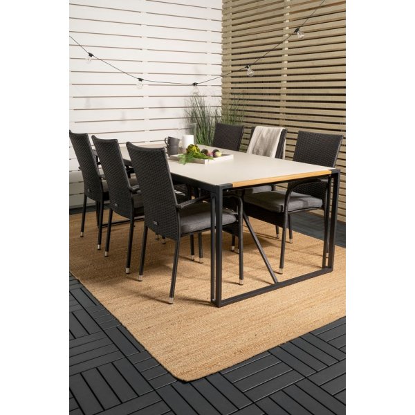 Tornsborg Matgrupp (200x100) - Svart/Grå - 6 Stolar Tornsborg Matgrupp (200x100) - Svart/Grå - 6 Stolar