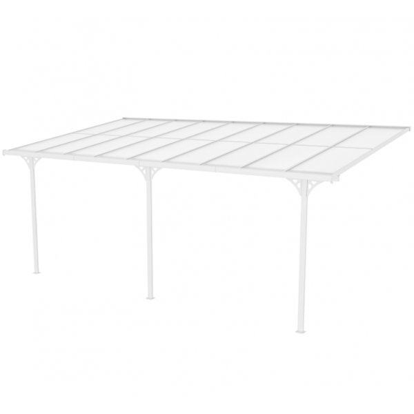 Altantak 5,6x2,5 m | Aluminiumram med UV-skyddad kanalplast | Vit