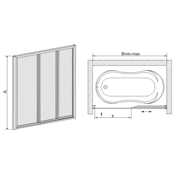 Badkarsvgg Classic - Skjutdrr