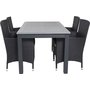 Ekens Matgrupp (152x90) - Svart/Gr - 4 Stolar