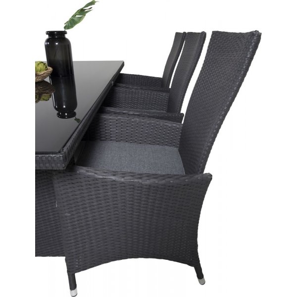 Jrnsta Matgrupp (200x100) - Svart - 6 Stolar