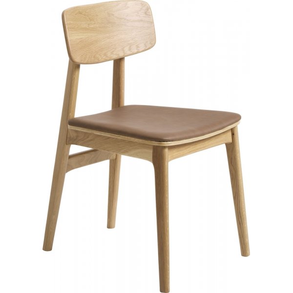 Matstol Oljad Ek med Brun sits PU - Kleppen Matstol Oljad Ek med Brun sits PU - Kleppen