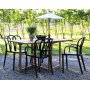 Spisegruppe Salt teak: Nedslningsbord i teak inkl. 4 Thornet stelstole