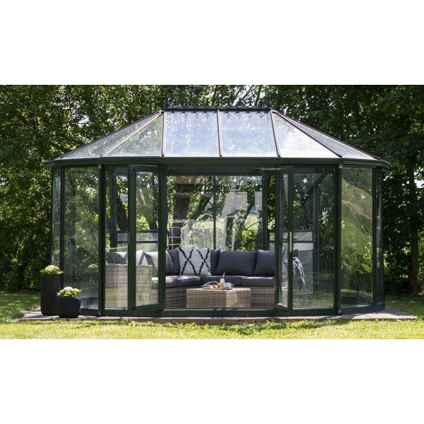 Ingelstorp hrnsoffa med fotpall - Gr konstrotting