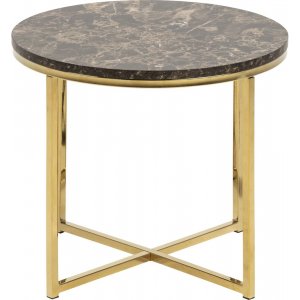 Alisma sidobord �50 cm - Brun marmor/guld