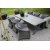 Oxford utematgrupp; grått bord 220 cm inkl 6 st Malgovik fåtöljer grå konstrotting