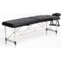 Massagebnk med metallben - 2 zoner - Svart