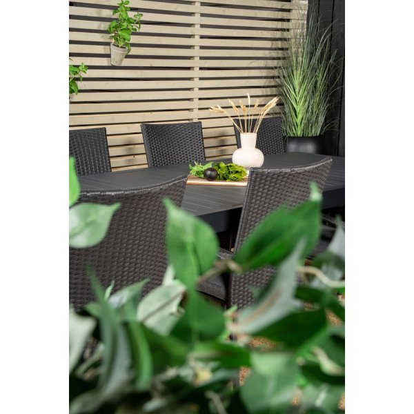 Holma Matgrupp (160x100) - Svart - 8 Stolar Holma Matgrupp (160x100) - Svart - 8 Stolar