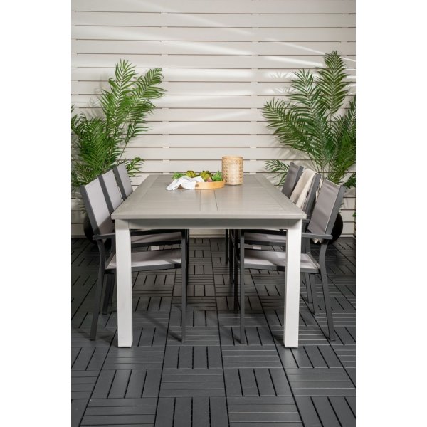 Eken�s Matgrupp (224x100) - Svart/Gr�/Vit - 6 Stolar