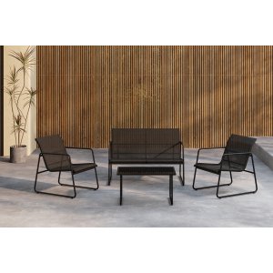 Zanzibar Loungegruppe Sofasessel und Couchtisch - Schwarze Outdoorgruppe Zanzibar Loungegruppe Sofasessel und Couchtisch - Schwarze Outdoorgruppe